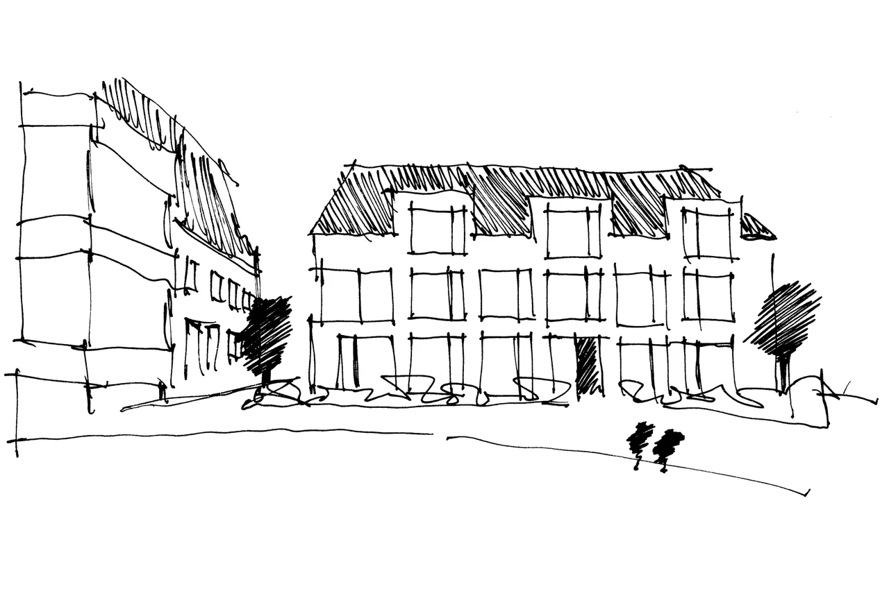 Paulinengarten · Bau 1, 2 und 4 · Entwurfsskizze